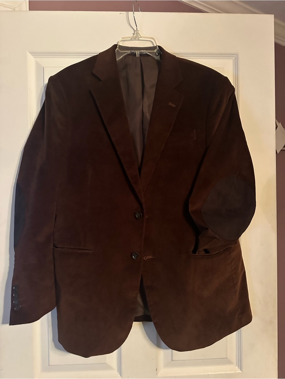 Men's Dark Brown Velvet Blazer - Two-Button Sport Coat